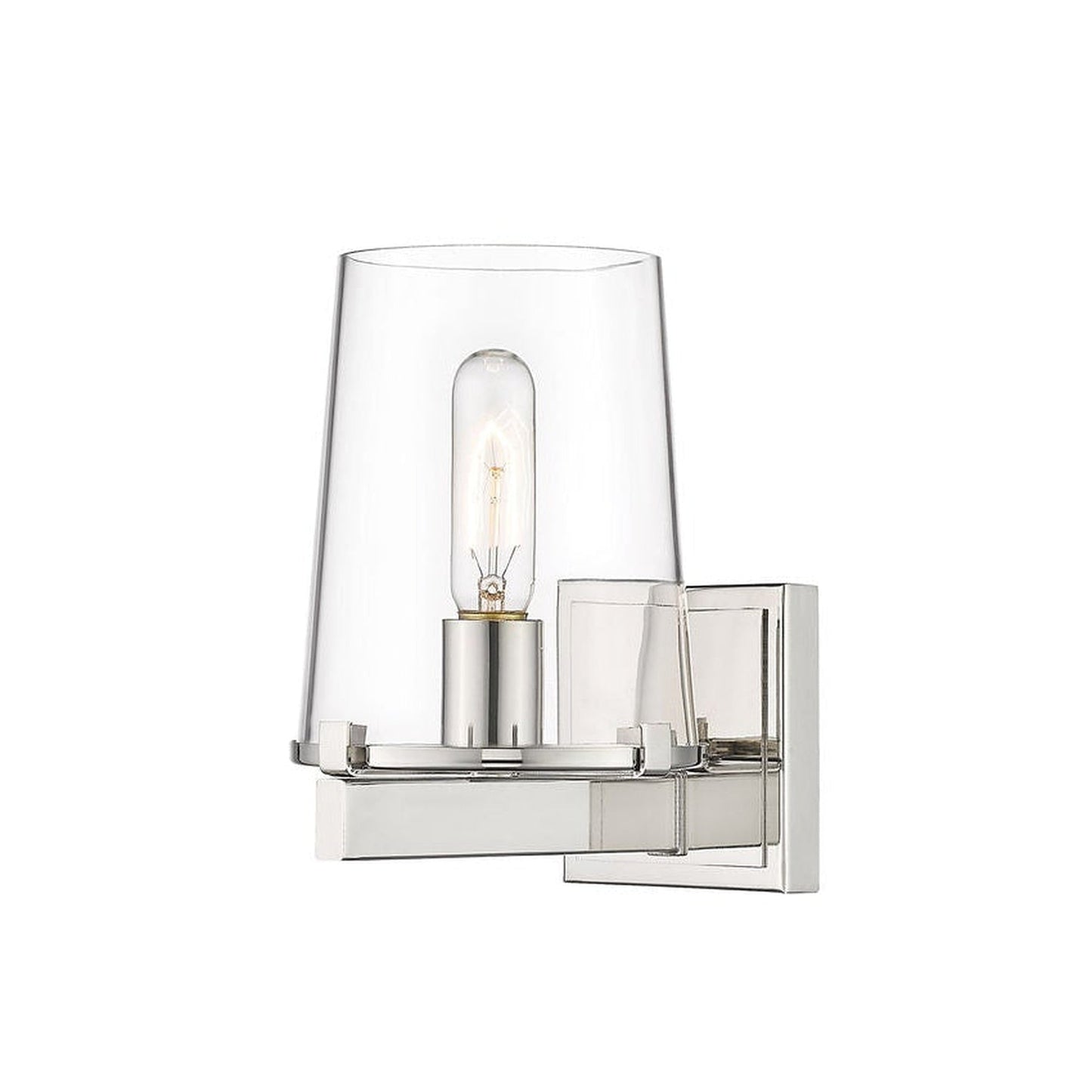 Z-Lite Callista 7" 1-Light Polished Nickel Vanity Light With Clear Glass Shade