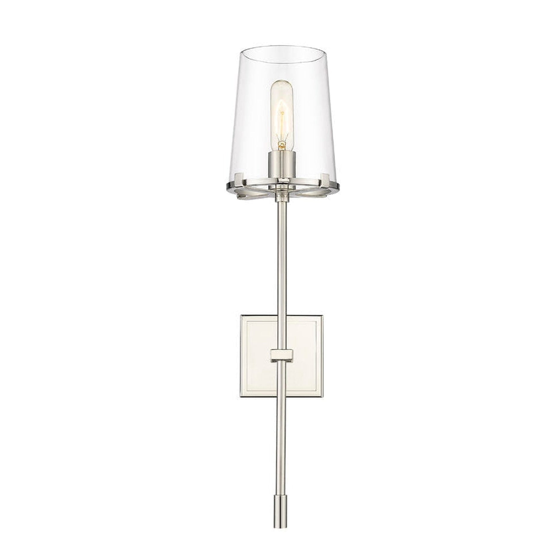 Z-Lite Callista 7" 1-Light Polished Nickel Wall Sconce With Clear Glass Shade