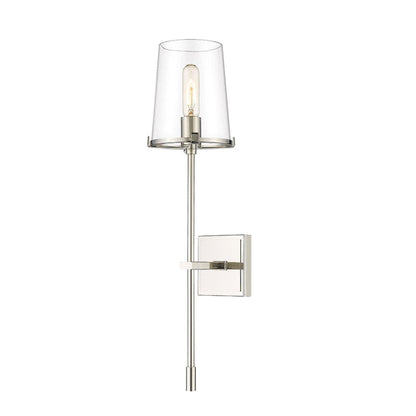 Z-Lite Callista 7" 1-Light Polished Nickel Wall Sconce With Clear Glass Shade