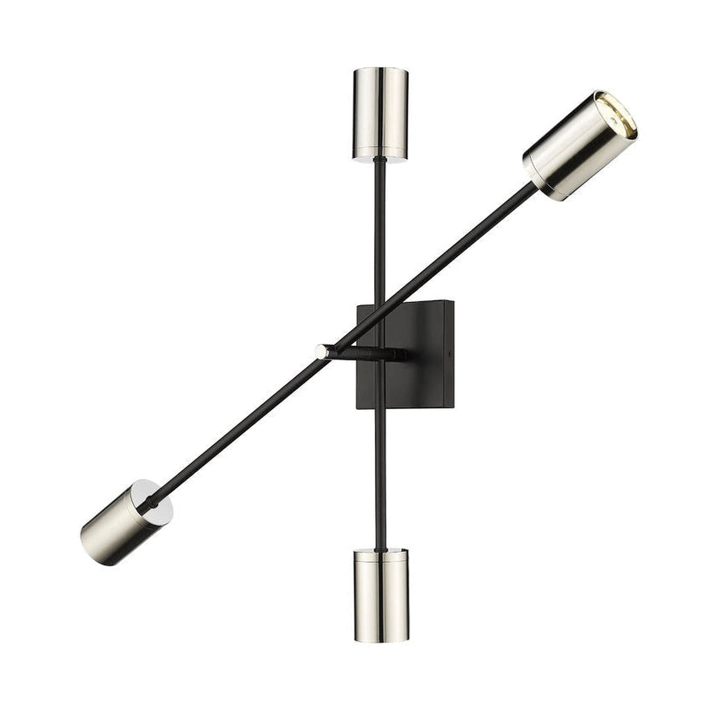 Z-Lite Calumet 6" 4-Light Matte Black and Polished Nickel Wall Sconce