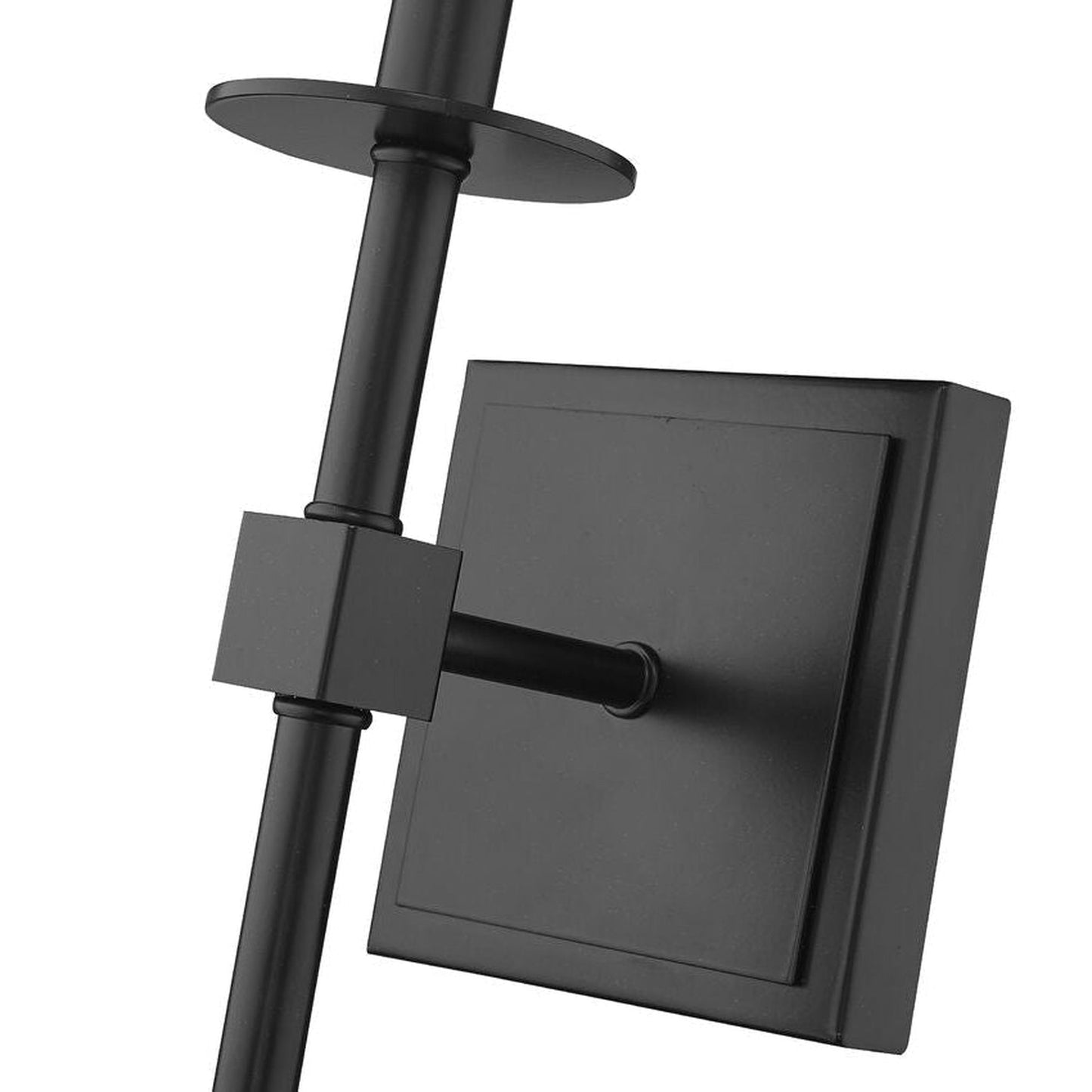 Z-Lite Camila 6" 1-Light Matte Black Wall Sconce With White Fabric Shade