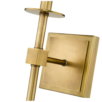 Z-Lite Camila 6" 1-Light Rubbed Brass Wall Sconce With Beige Parchment Paper Shade