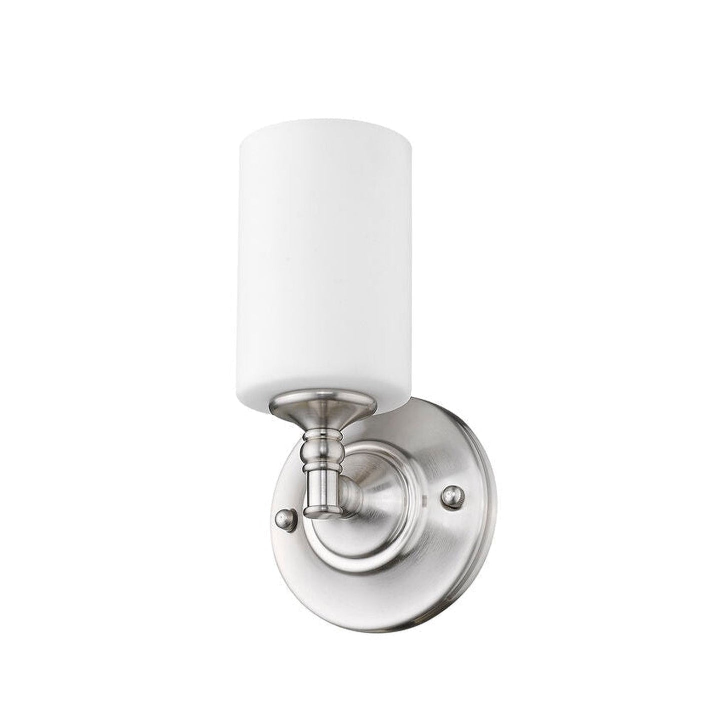 Z-Lite Cannondale 6" 1-Light Brushed Nickel Wall Sconce With Matte Opal Glass Shade