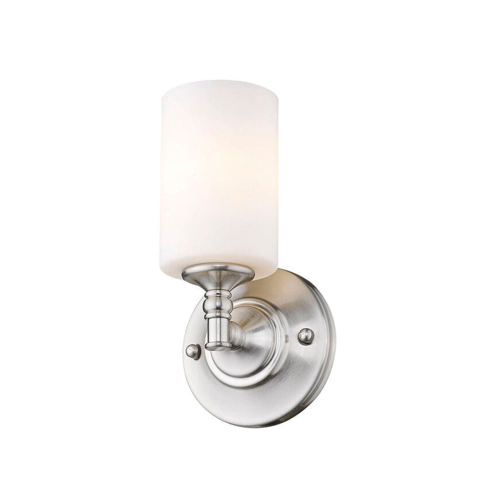 Z-Lite Cannondale 6" 1-Light Brushed Nickel Wall Sconce With Matte Opal Glass Shade