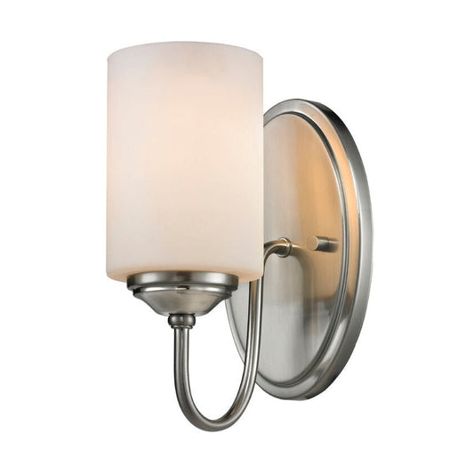 Z-Lite Cardinal 5" 1-Light Brushed Nickel Wall Sconce With Matte Opal Glass Shade