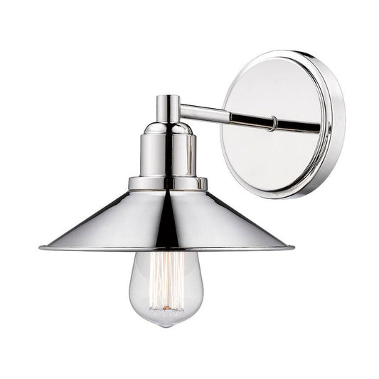 Z-Lite Casa 8" 1-Light Polished Nickel Vanity Light With Polished Nickel Steel Shade