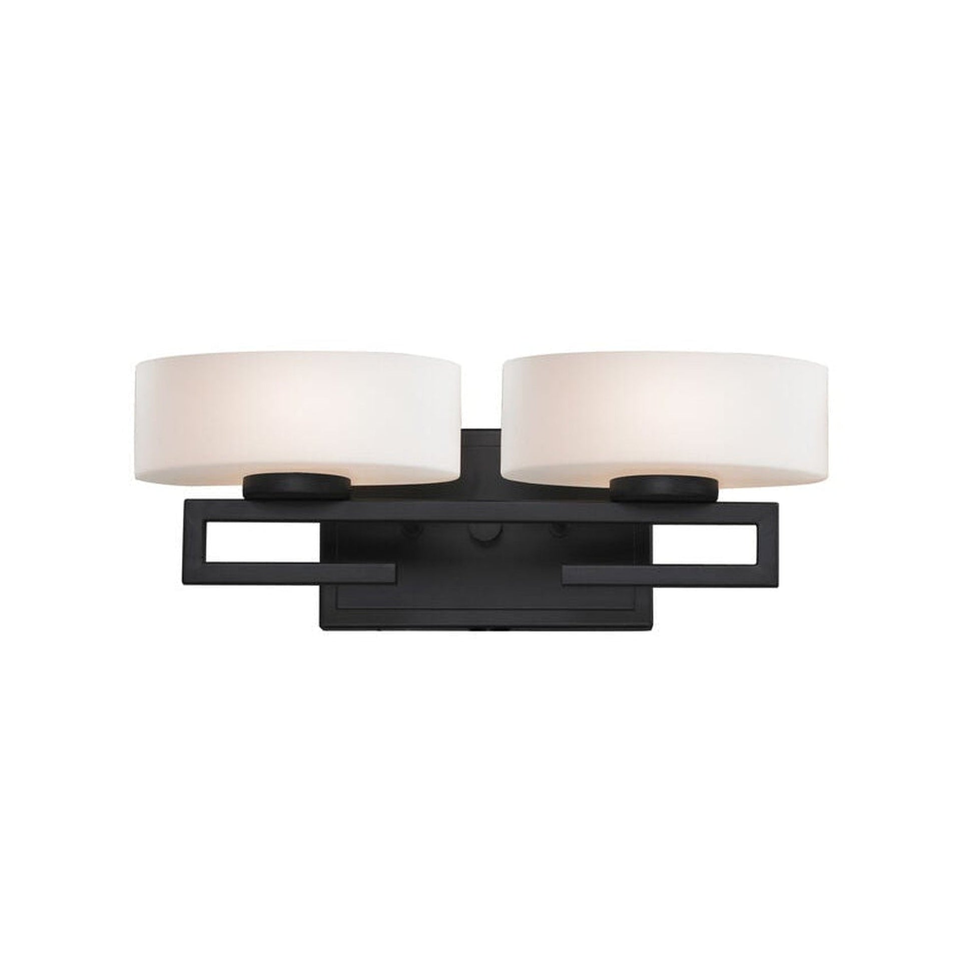 Z-Lite Cetynia 16" 2-Light Bronze Vanity Light With Matte Opal Shade