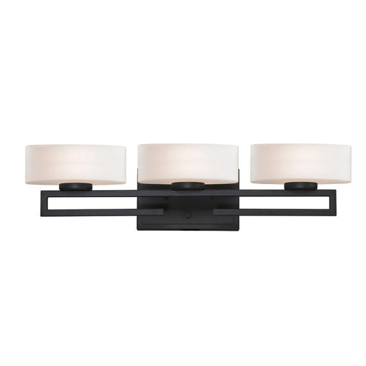 Z-Lite Cetynia 24" 3-Light Bronze Vanity Light With Matte Opal Shade