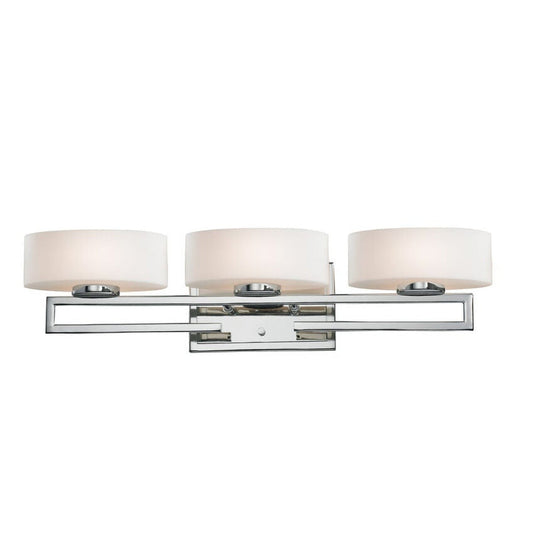 Z-Lite Cetynia 24" 3-Light Chrome Vanity Light With Matte Opal Shade