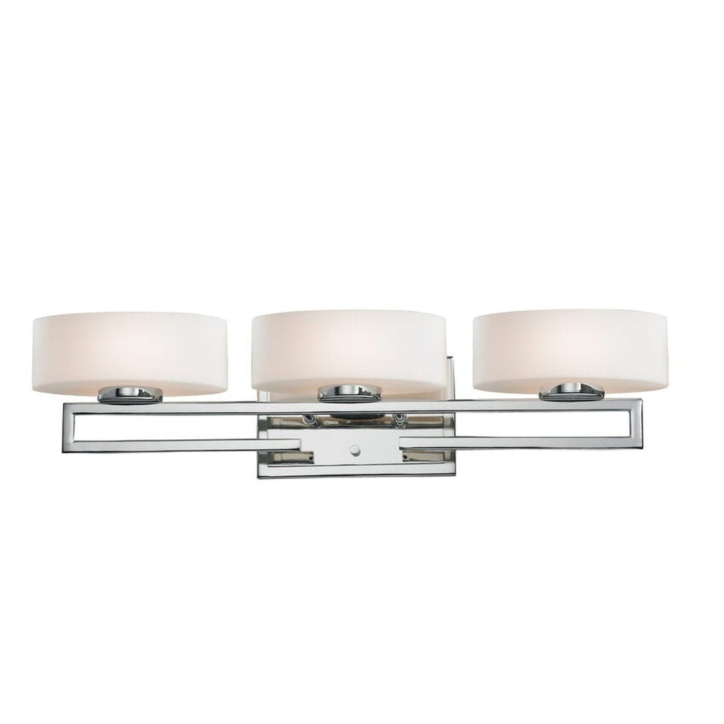 Z-Lite Cetynia 24" 3-Light Chrome Vanity Light With Matte Opal Shade