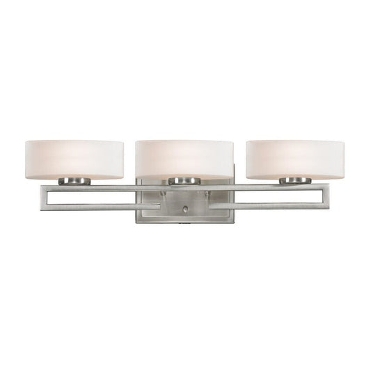 Z-Lite Cetynia 24" 3-Light LED Matte Opal Shade Vanity Light With Brushed Nickel Frame Finish