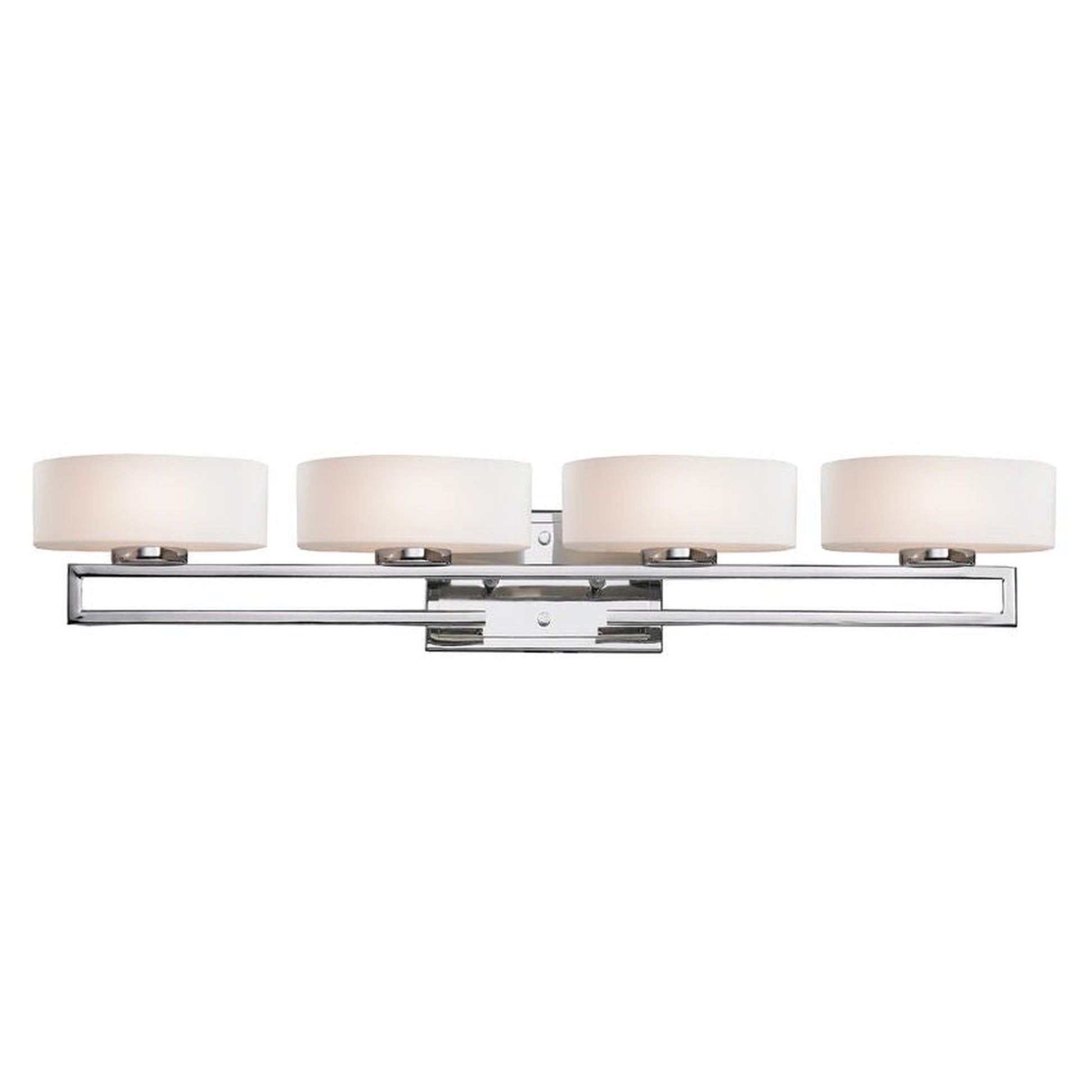 Z-Lite Cetynia 32" 4-Light Matte Opal Shade Vanity Light With Chrome Frame Finish