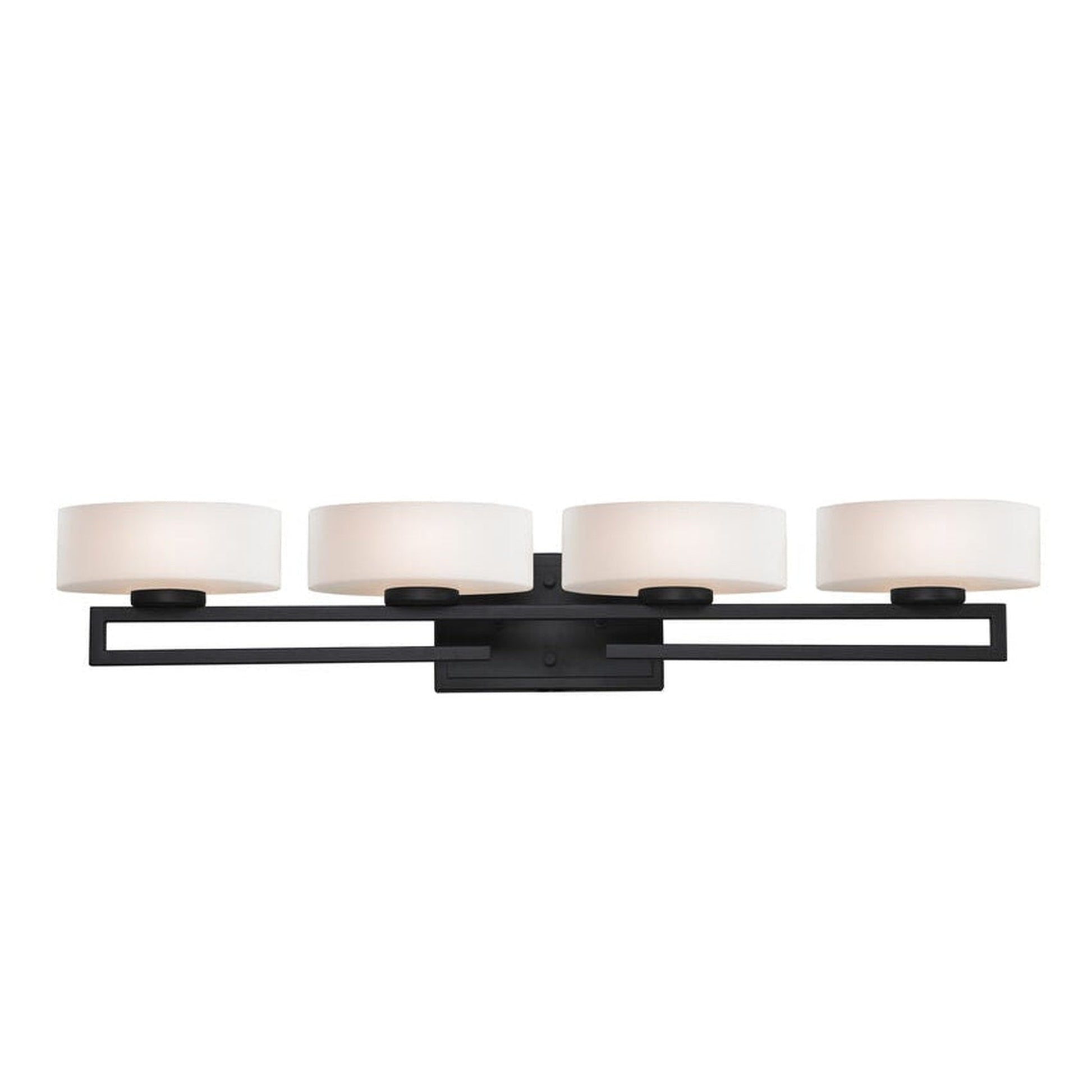 Z-Lite Cetynia 33" 4-Light LED Matte Opal Shade Vanity Light With Bronze Frame Finish