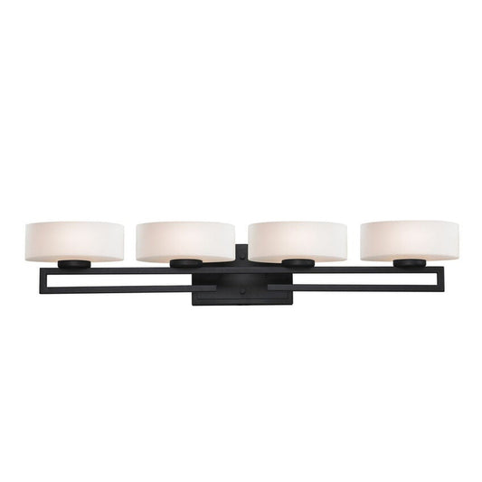 Z-Lite Cetynia 33" 4-Light Matte Opal Shade Vanity Light With Bronze Frame Finish