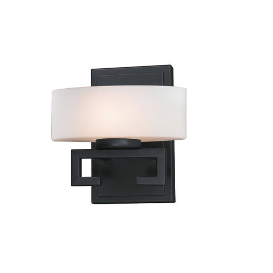 Z-Lite Cetynia 8" 1-Light Bronze Vanity Light With Matte Opal Shade