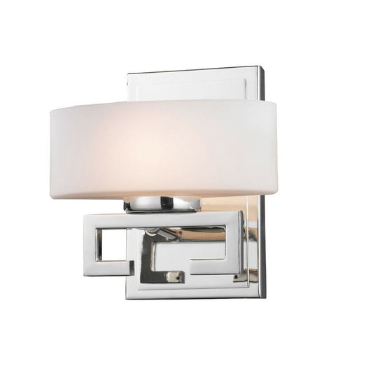 Z-Lite Cetynia 8" 1-Light Chrome Vanity Light With Matte Opal Shade