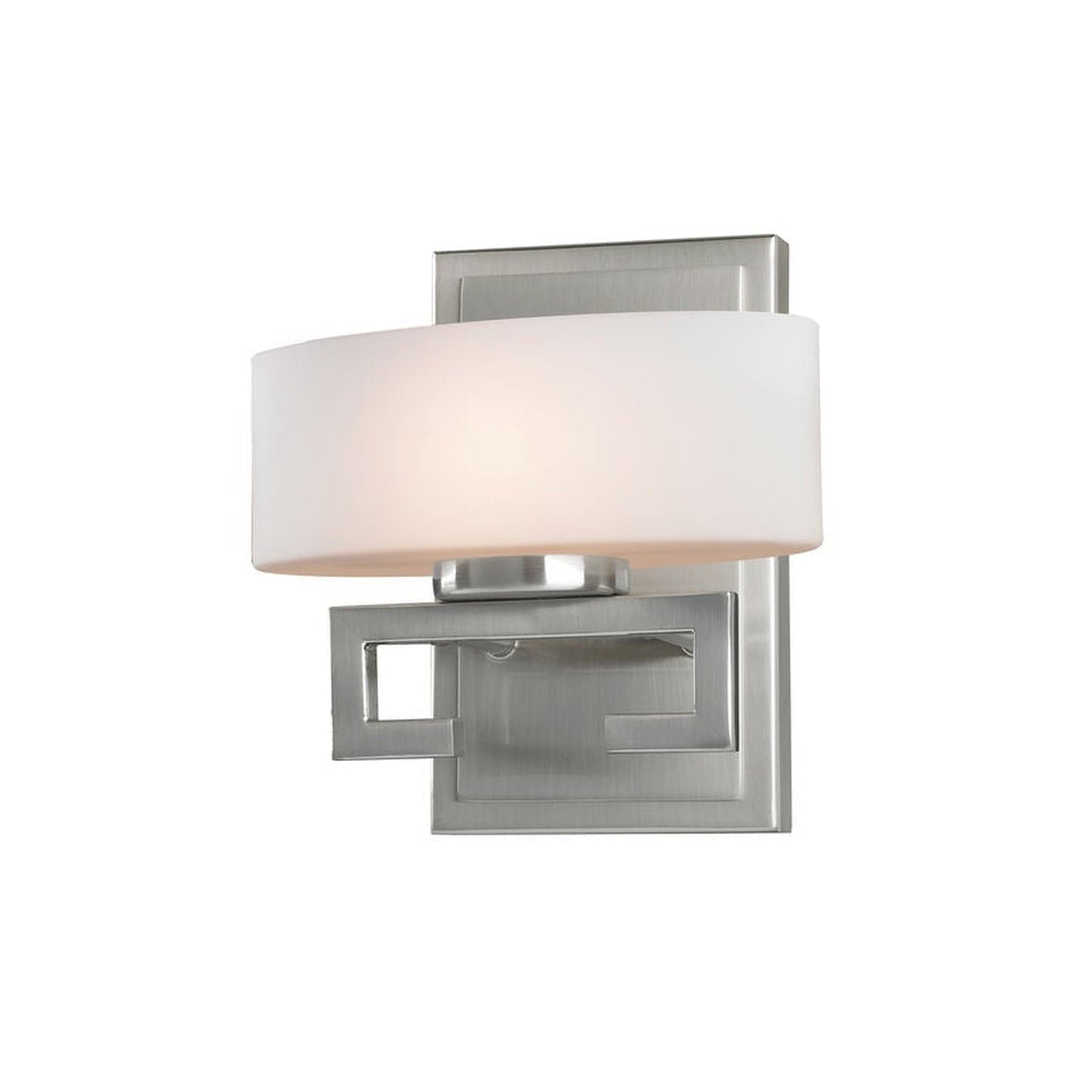 Z-Lite Cetynia 8" 1-Light Matte Opal Shade Vanity Light With Brushed Nickel Frame Finish