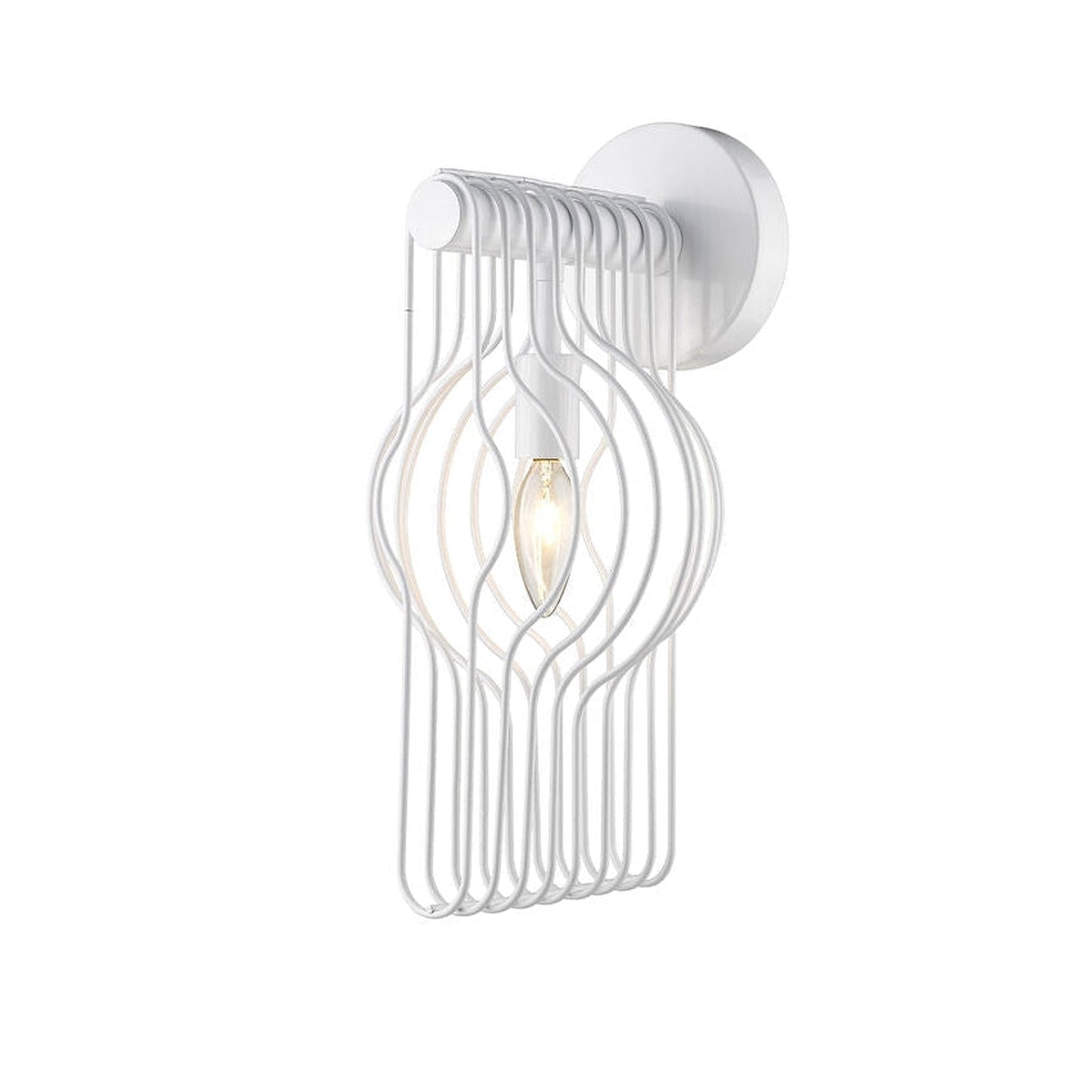 Z-Lite Contour 7" 1-Light White Wall Sconce With Gloss White Steel Shade