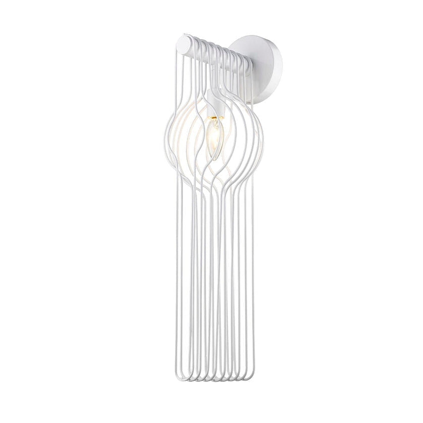 Z-Lite Contour 8" 1-Light White Wall Sconce With Gloss White Steel Shade