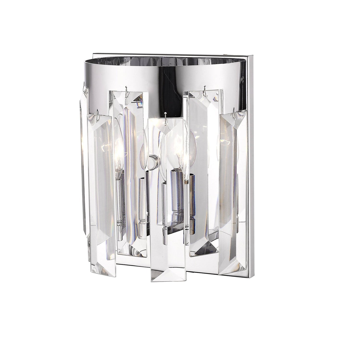 Z-Lite Cormac 9" 2-Light Chrome Wall Sconce With Crystal Clear Shade