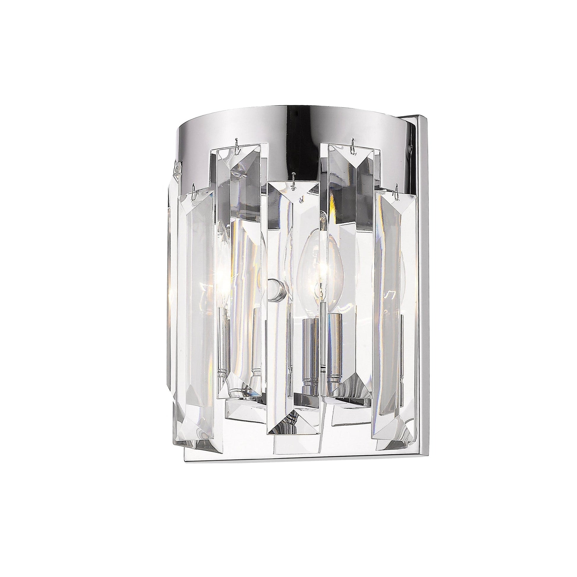 Z-Lite Cormac 9" 2-Light Chrome Wall Sconce With Crystal Clear Shade