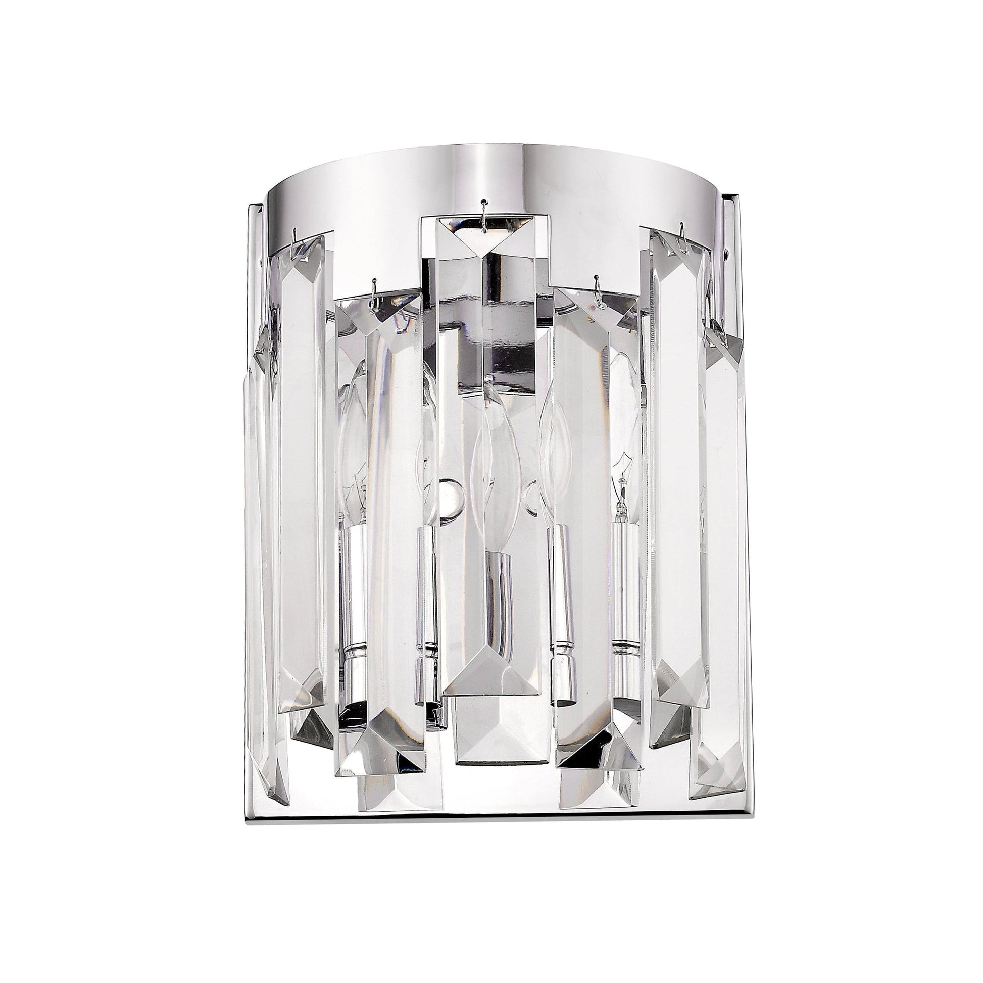 Z-Lite Cormac 9" 2-Light Chrome Wall Sconce With Crystal Clear Shade