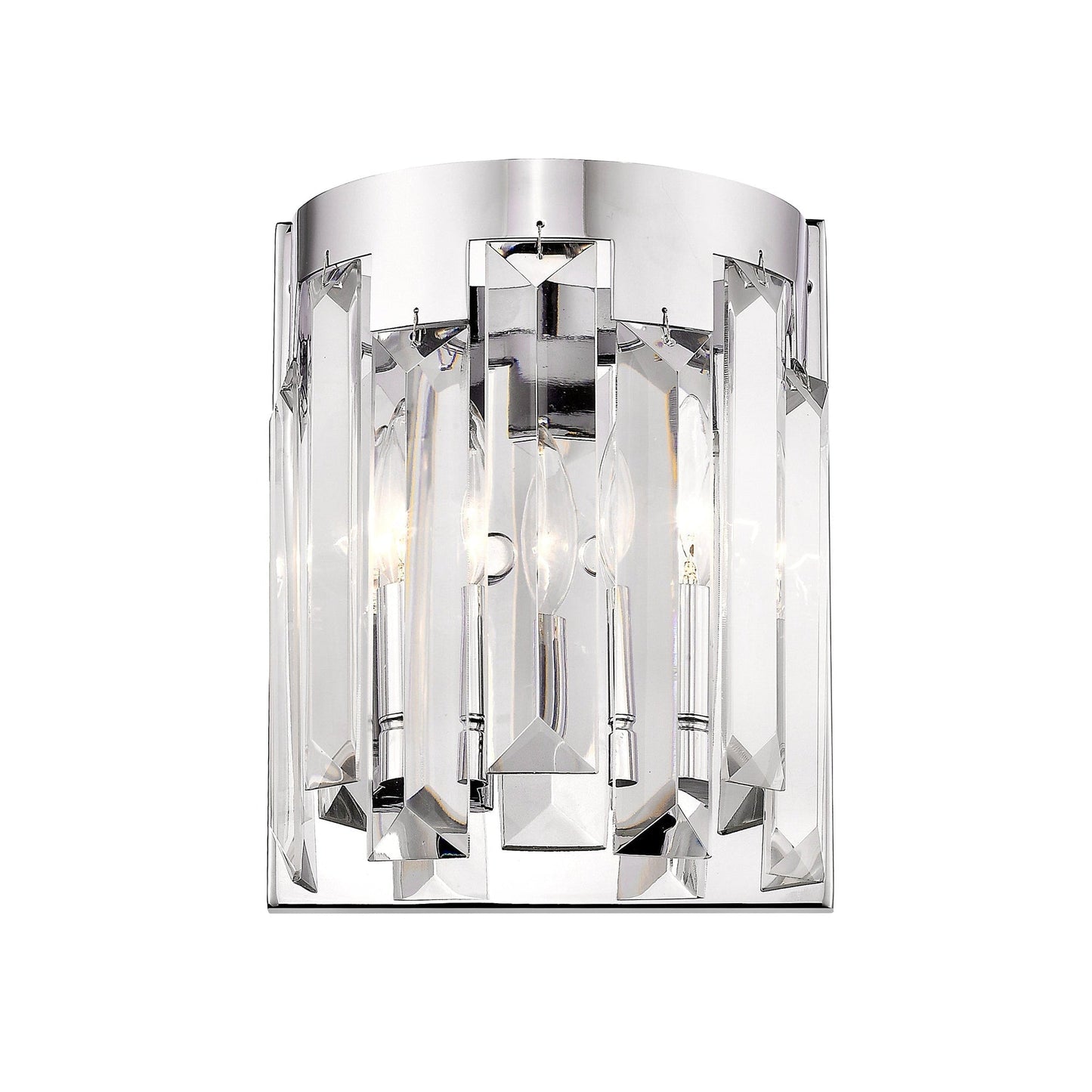 Z-Lite Cormac 9" 2-Light Chrome Wall Sconce With Crystal Clear Shade