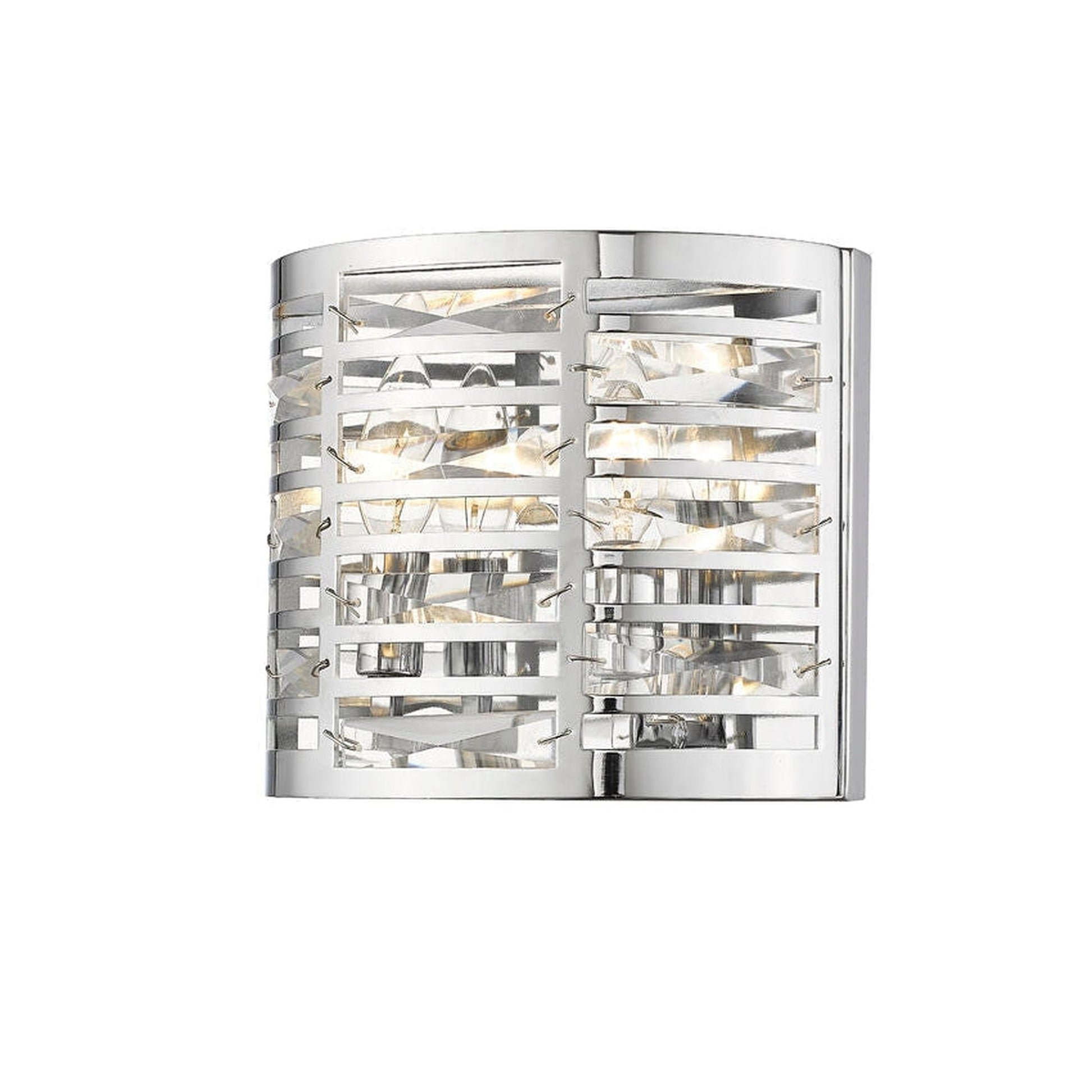 Z-Lite Cronise 10" 2-Light Steel Chrome Wall Sconce With Crystal Glass Shade