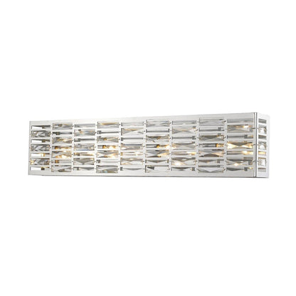 Z-Lite Cronise 36" 4-Light Chrome Vanity Light With Crystal Glass Shade