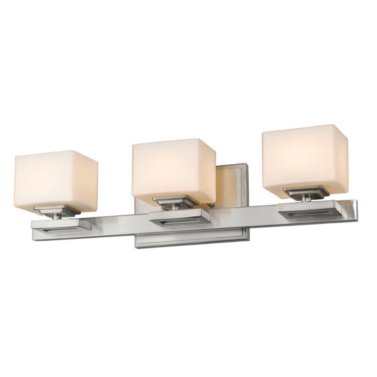 Z-Lite Cuvier 20" 3-Light Matte Opal Glass Shade Vanity Light With Brushed Nickel Frame Finish