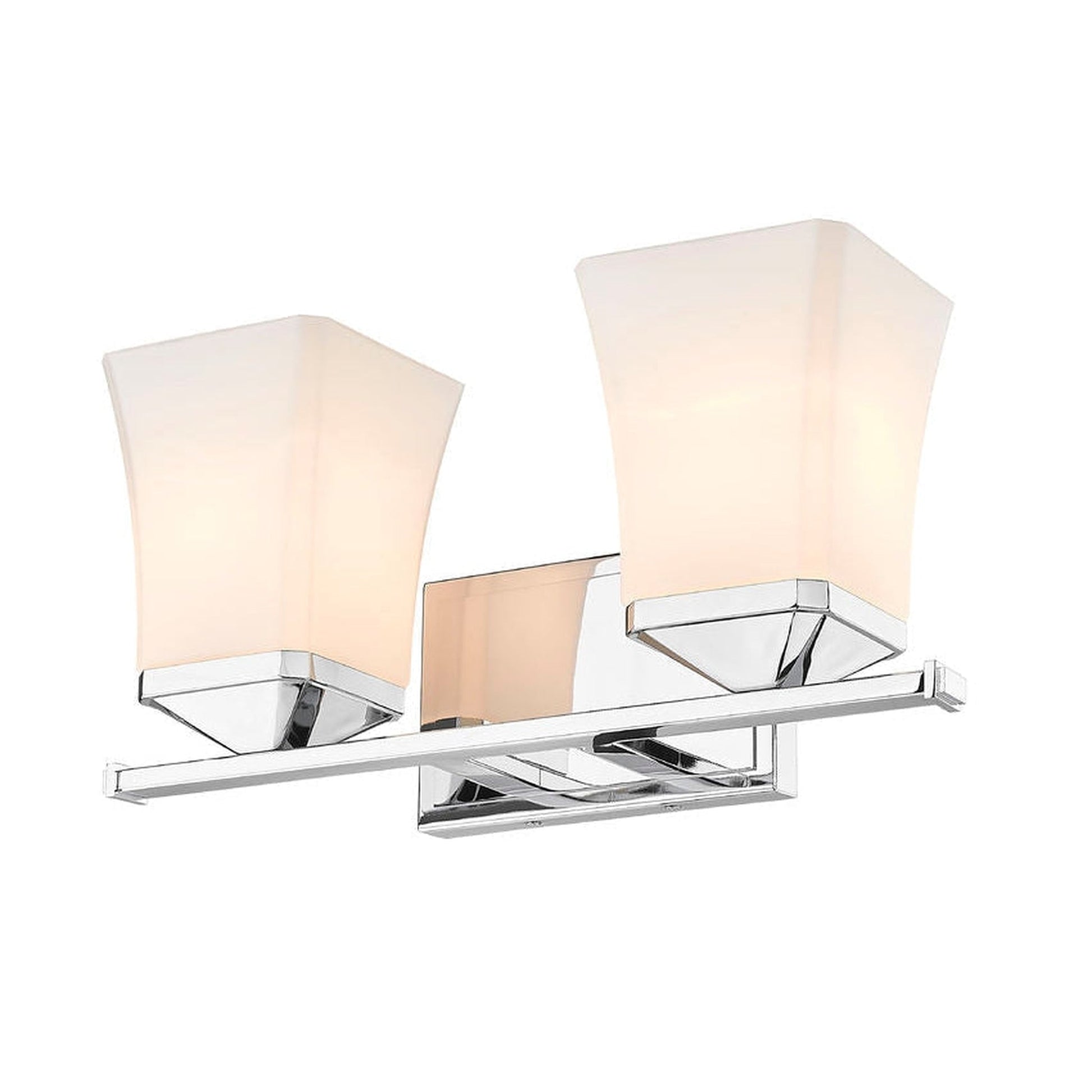 Z-Lite Darcy 16" 2-Light Chrome Vanity Light With Etched Opal Glass Shade