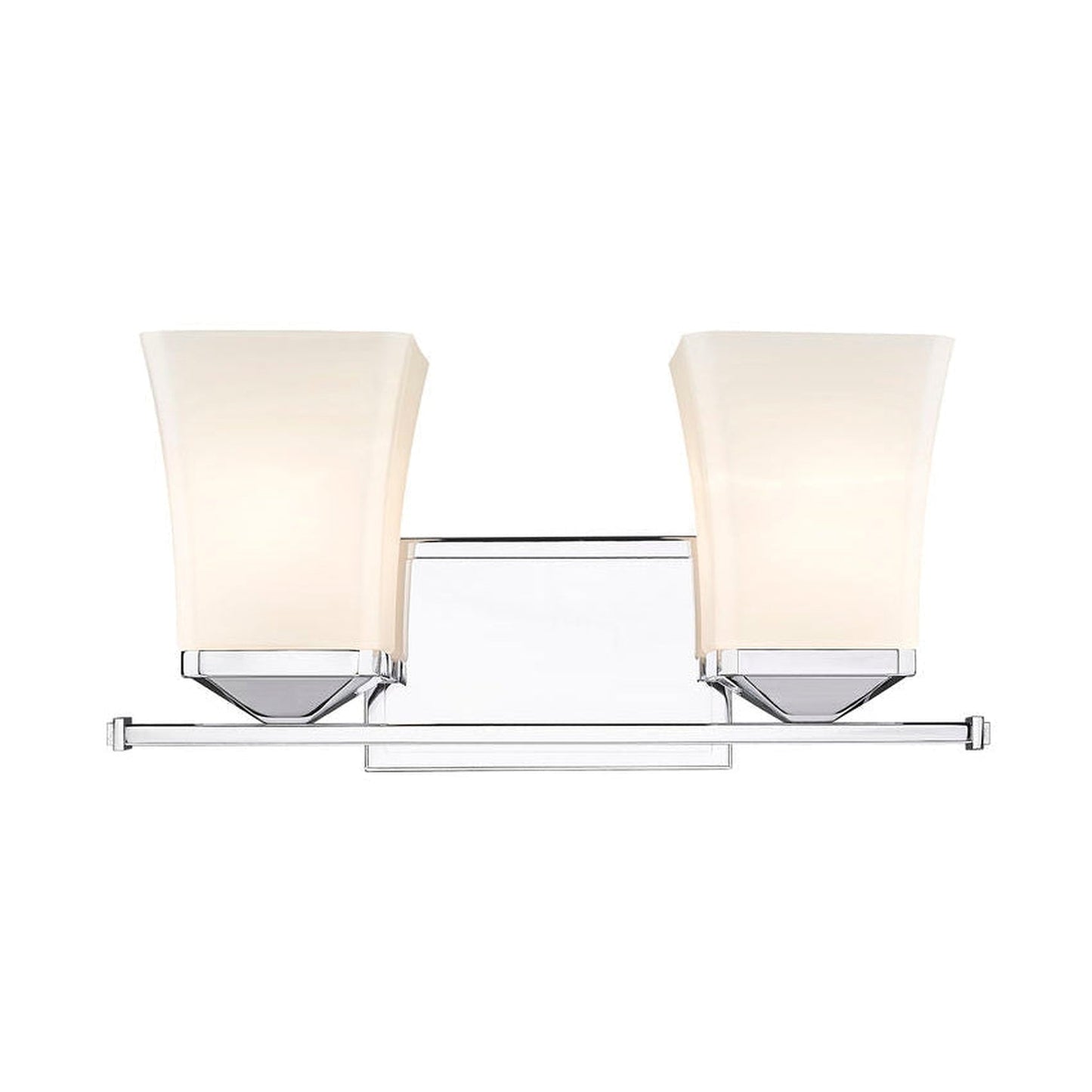 Z-Lite Darcy 16" 2-Light Chrome Vanity Light With Etched Opal Glass Shade