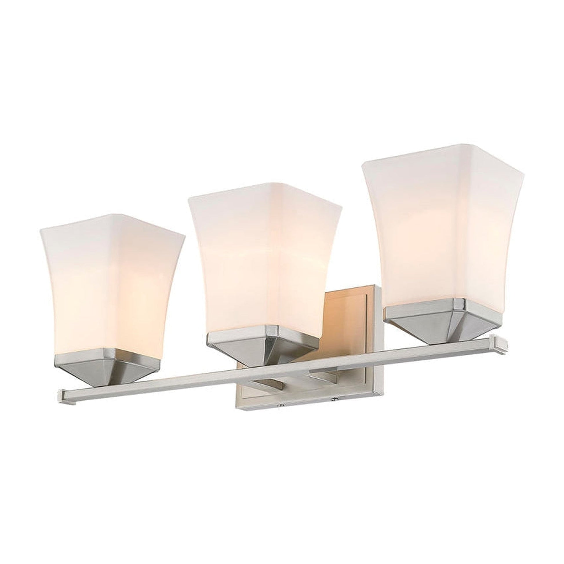 Z-Lite Darcy 22" 3-Light Brushed Nickel Vanity Light With Etched Opal Glass Shade