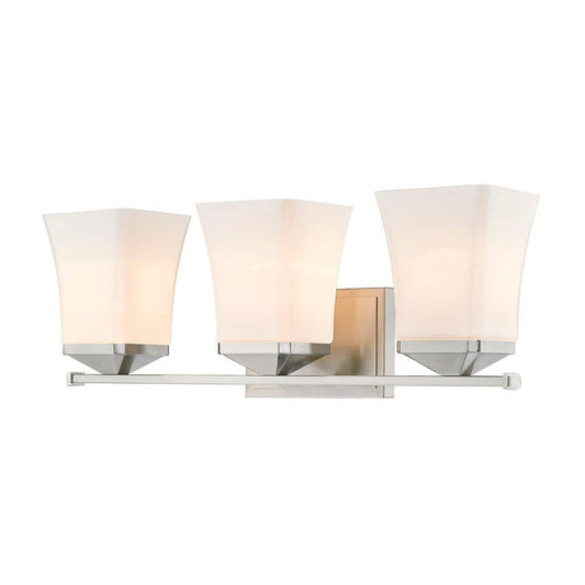 Z-Lite Darcy 22" 3-Light Brushed Nickel Vanity Light With Etched Opal Glass Shade