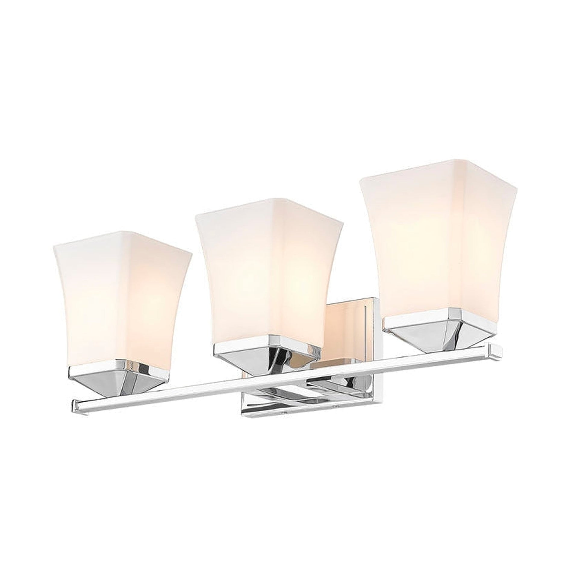Z-Lite Darcy 22" 3-Light Chrome Vanity Light With Etched Opal Glass Shade