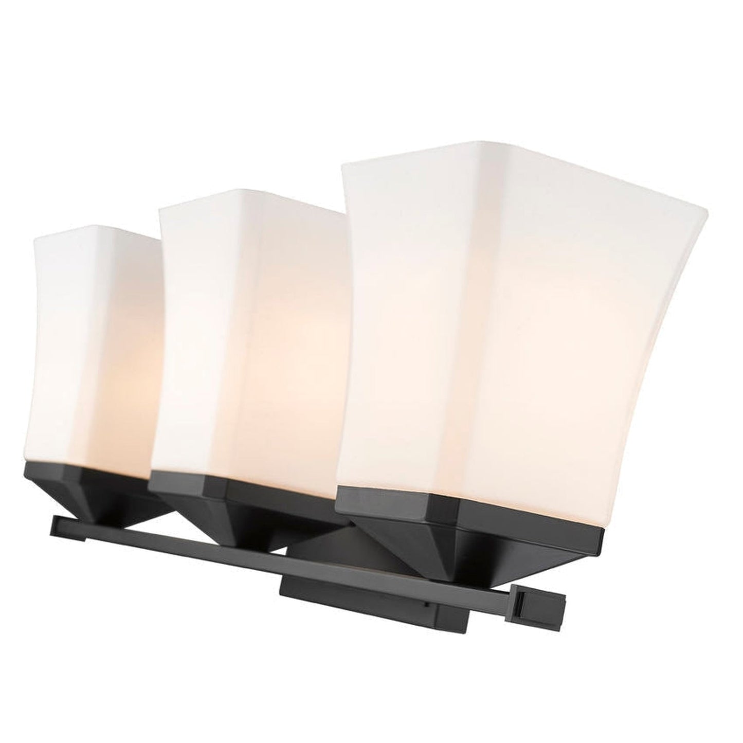 Z-Lite Darcy 22" 3-Light Matte Black Vanity Light With Etched Opal Glass Shade