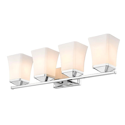 Z-Lite Darcy 28" 4-Light Chrome Vanity Light With Etched Opal Glass Shade