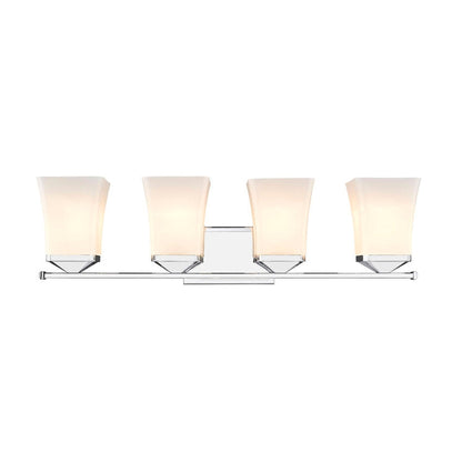 Z-Lite Darcy 28" 4-Light Chrome Vanity Light With Etched Opal Glass Shade