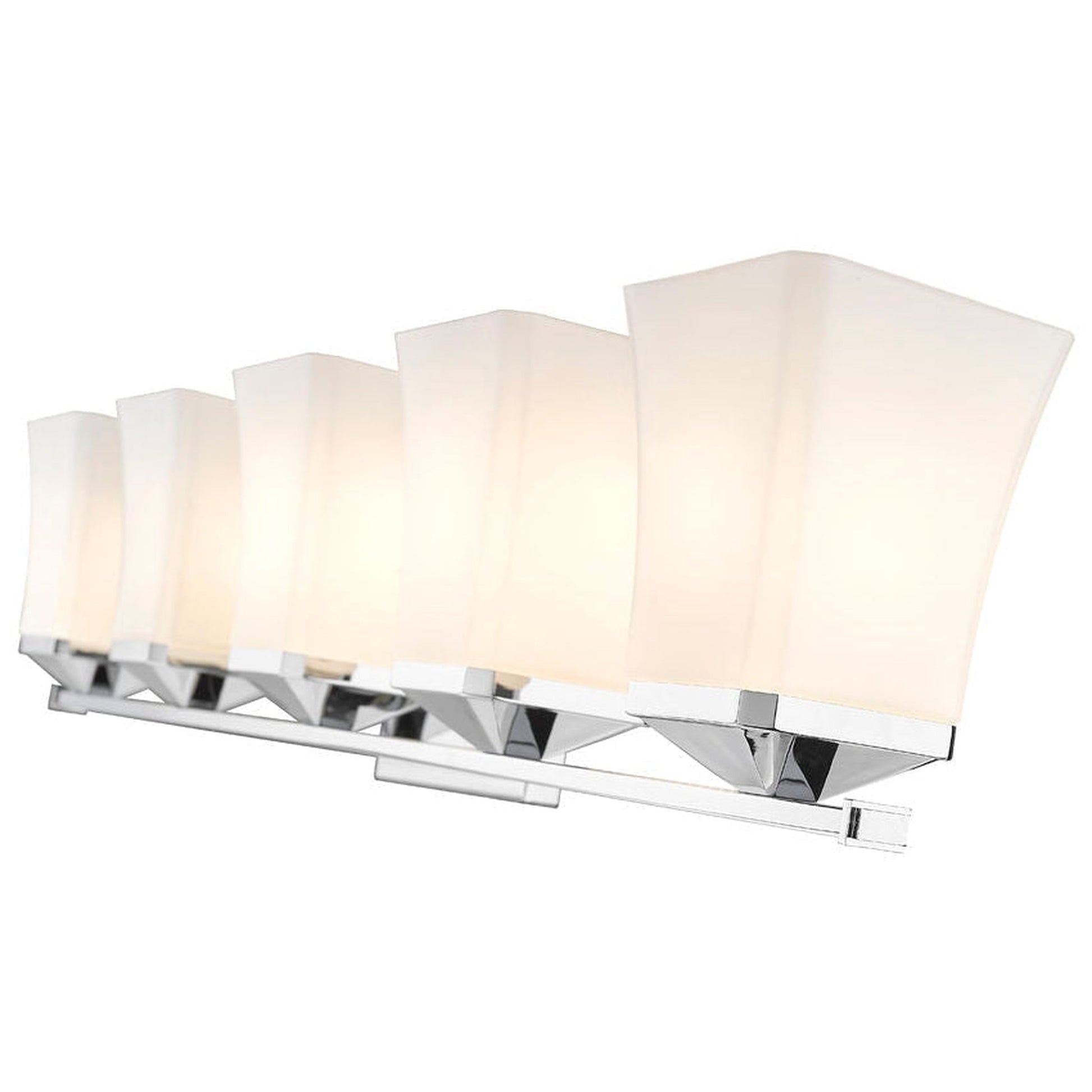 Z-Lite Darcy 38" 5-Light Chrome Vanity Light With Etched Opal Glass Shade