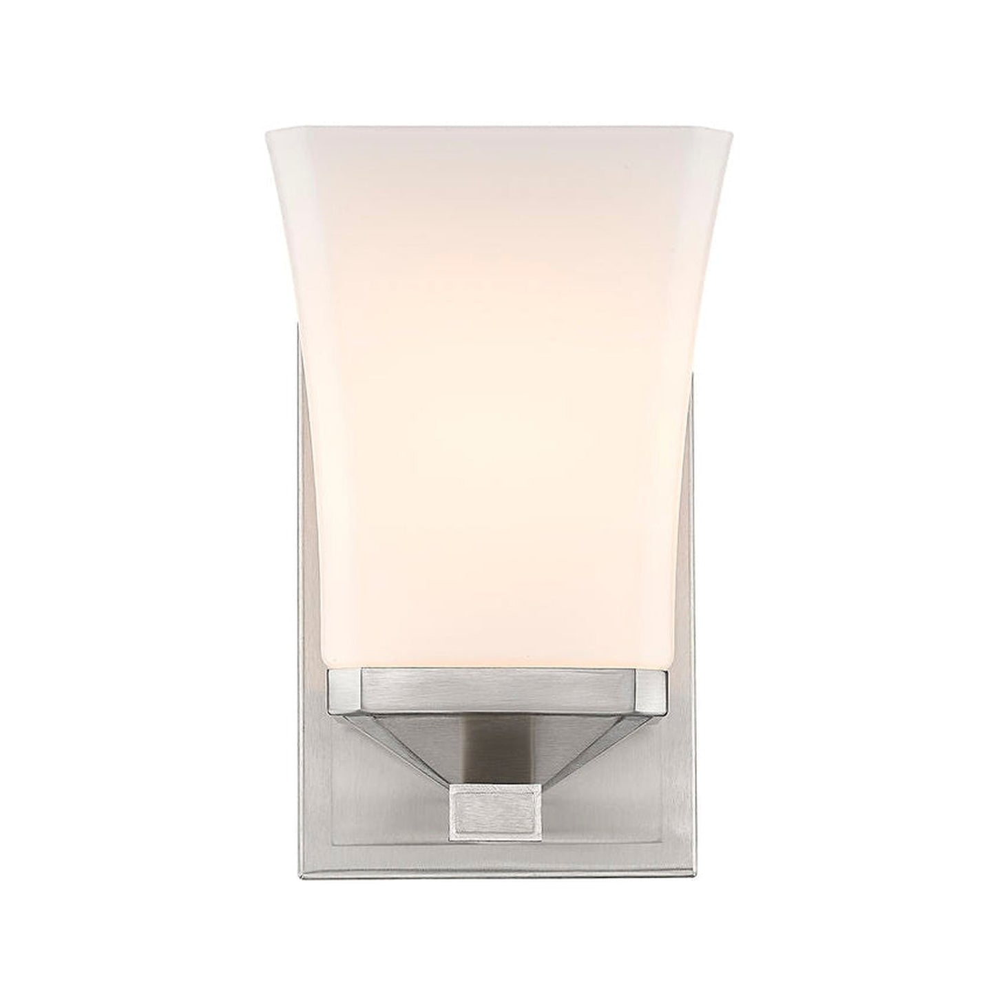 Z-Lite Darcy 5" 1-Light Brushed Nickel Wall Sconce With Etched Opal Glass Shade