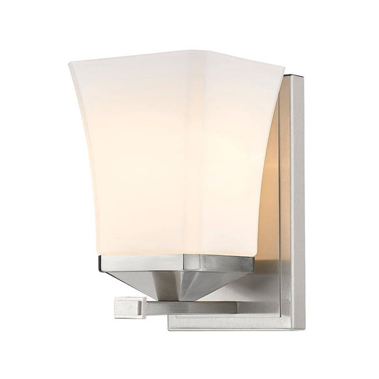 Z-Lite Darcy 5" 1-Light Brushed Nickel Wall Sconce With Etched Opal Glass Shade