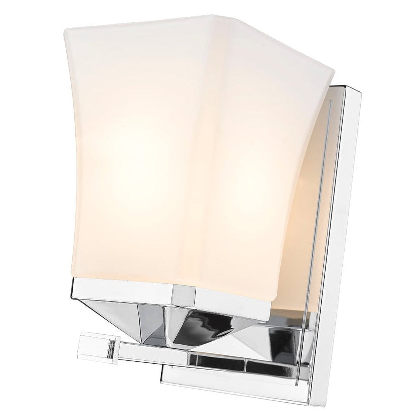 Z-Lite Darcy 5" 1-Light Chrome Wall Sconce With Etched Opal Glass Shade