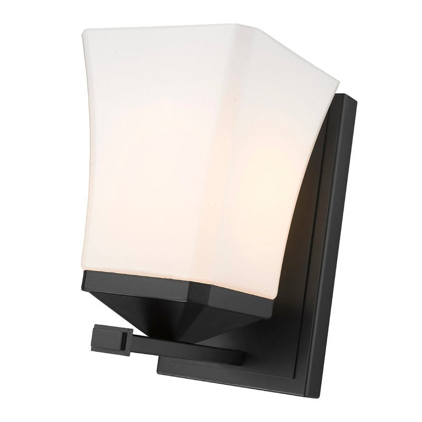 Z-Lite Darcy 5" 1-Light Matte Black Wall Sconce With Etched Opal Glass Shade
