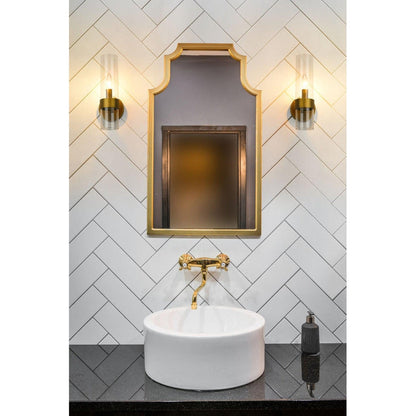 Z-Lite Datus 7" 1-Ligh Rubbed Brass Wall Sconce With Clear Glass Shade