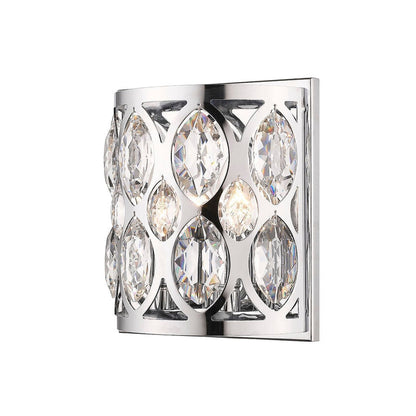 Z-Lite Dealey 9" 2-Light Chrome Wall Sconce With Clear Crystal Shade