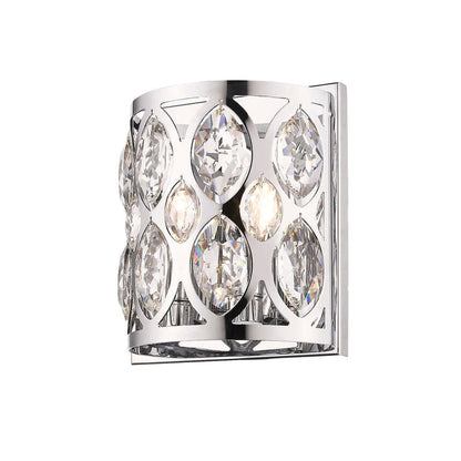 Z-Lite Dealey 9" 2-Light Chrome Wall Sconce With Clear Crystal Shade