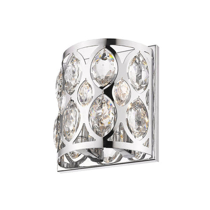 Z-Lite Dealey 9" 2-Light Chrome Wall Sconce With Clear Crystal Shade