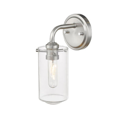 Z-Lite Delaney 5" 1-Light Brushed Nickel Wall Sconce With Clear Glass Shade