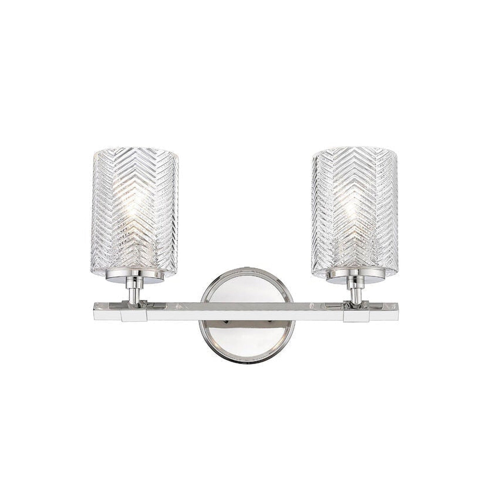 Z-Lite Dover Street 14" 2-Light Polished Nickel Vanity Light With Clear Glass Shade