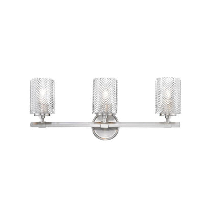 Z-Lite Dover Street 25" 3-Light Brushed Nickel Vanity Light With Clear Glass Shade